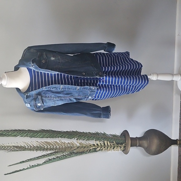 Rafaella Blue and White Striped Dress with Adjustable Waist - Picture 2 of 15